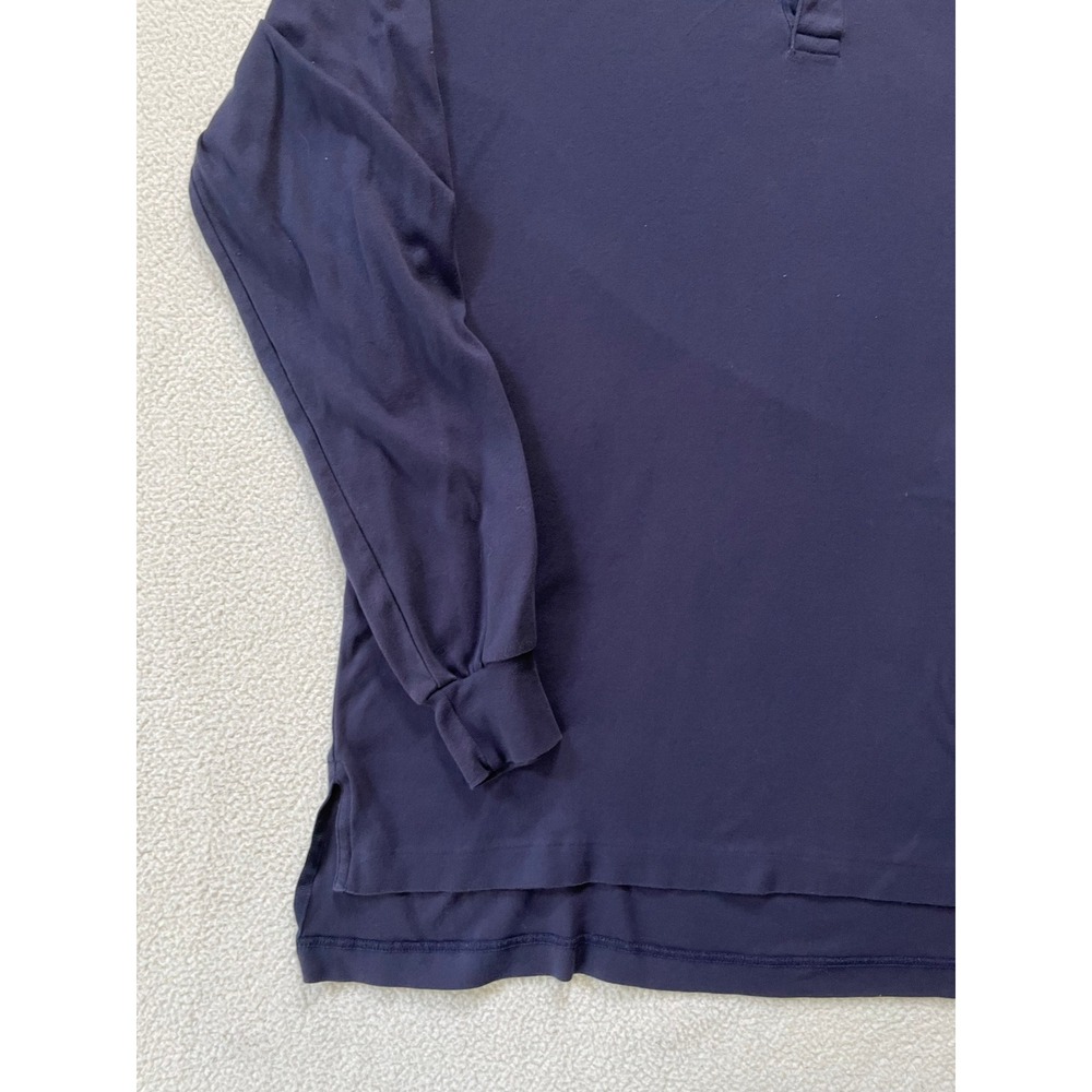 90s Polo Golf Ralph Lauren Mens Medium Long Sleeve Polo Blue Crest Pima Cotton - Picture 8 of 13